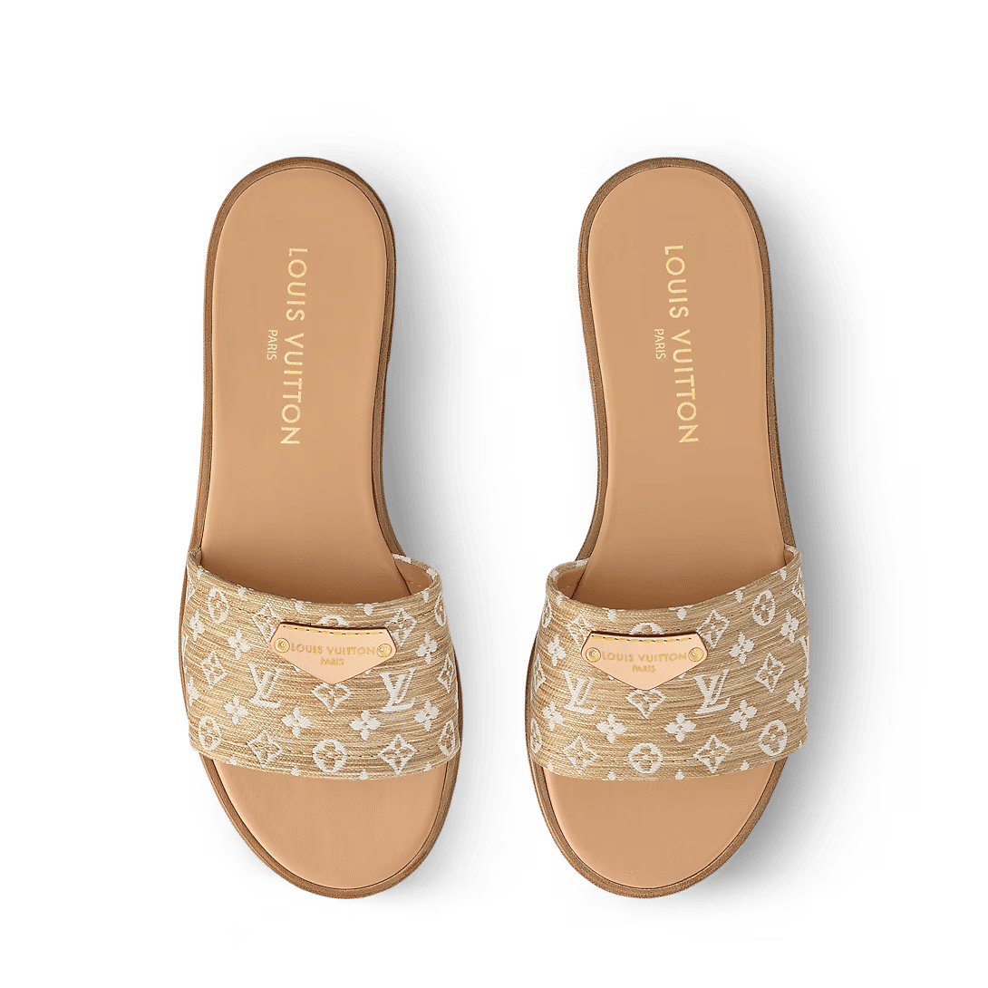 LV Lily Flat Mule Beige Natural