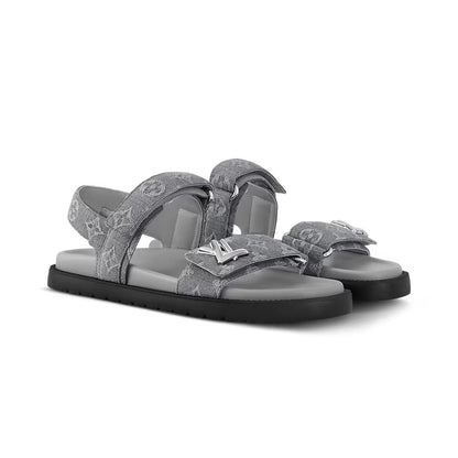 LV Sunset Flat Comfort Sandals 'Gray'