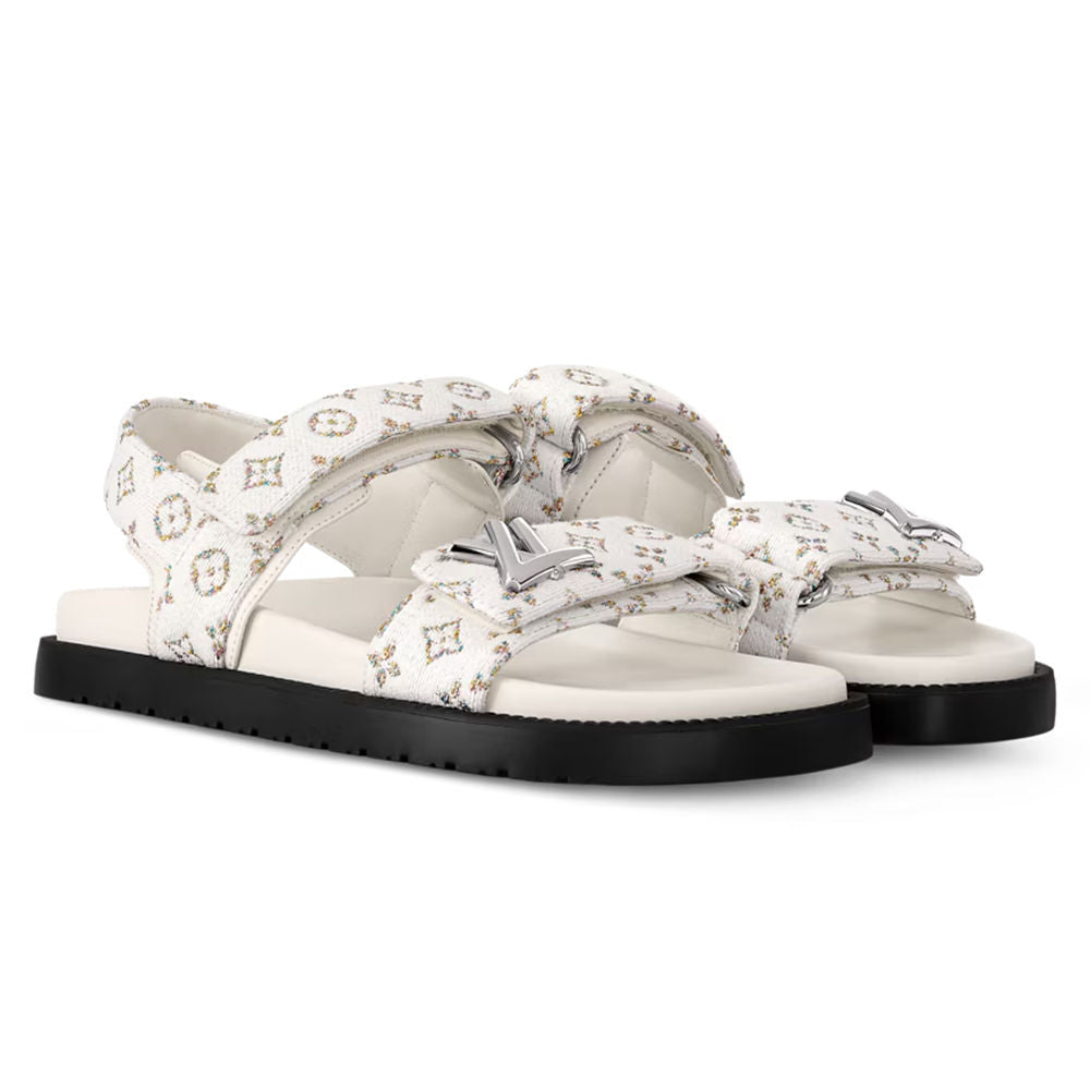 LV Sunset Flat Comfort Sandal White