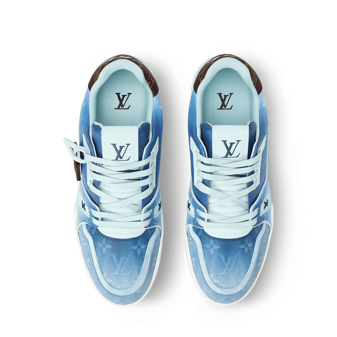 LV Trainer Sneaker Comes In Monogram-Printed Canvas Blue