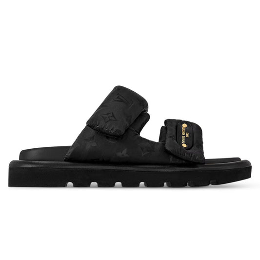 LV Pool Pillow Flat Comfort Mule Black