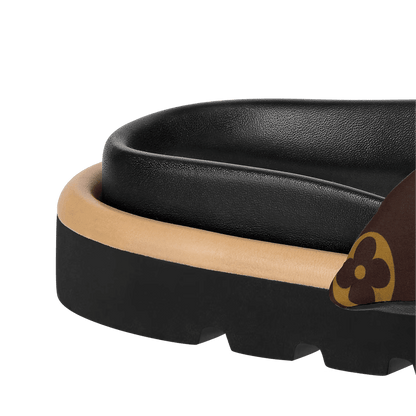 LV Pool Pillow Flat Comfort Mule Cocoa Brown