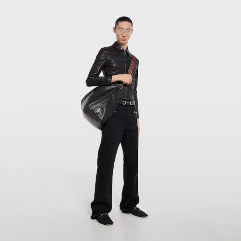 Men's Large Crossbody Bag With Soft Leather And Signature Hardware