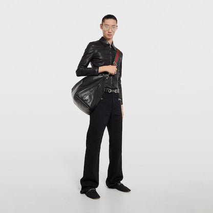 Men's Large Crossbody Bag With Soft Leather And Signature Hardware