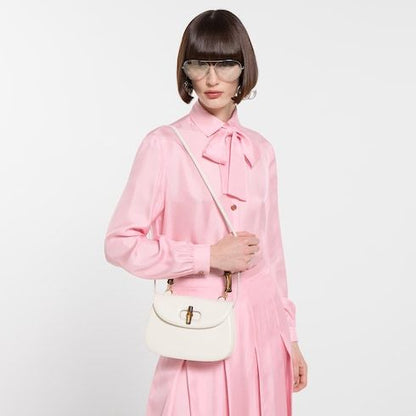Women's Small Bamboo 1947 Bag With Soft Grainy Leather And Click Closure