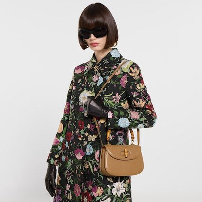 Women's Small Bamboo 1947 Bag With Soft Grainy Leather And Click Closure