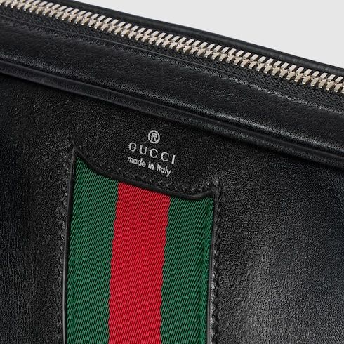 Men's Small Crossbody Bag With Soft Leather And Web Intarsia