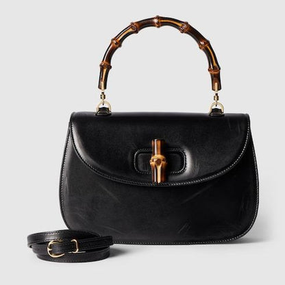 Women's Medium Bamboo 1947 Bag With Full Grain Leather And Bamboo Handle