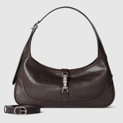Women's Medium Jackie Slim Bag With Soft Grainy Leather And Piston Closure