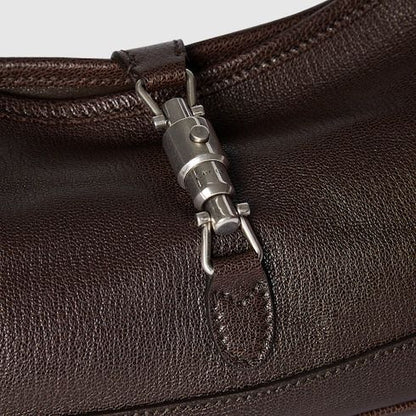 Women's Medium Jackie Slim Bag With Soft Grainy Leather And Piston Closure
