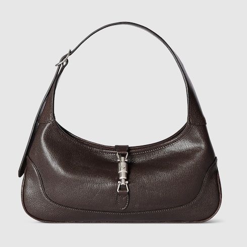 Women's Medium Jackie Slim Bag With Soft Grainy Leather And Piston Closure