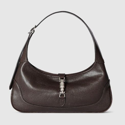 Women's Medium Jackie Slim Bag With Soft Grainy Leather And Piston Closure