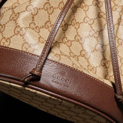Small Bucket Bag GG Coated Canvas Web