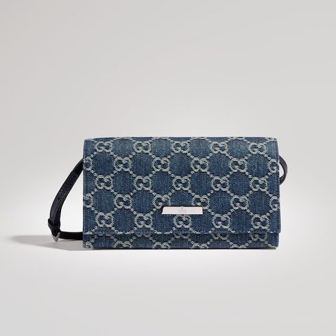 Small Pouch With Strap And Denim