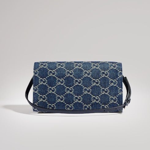Small Pouch With Strap And Denim