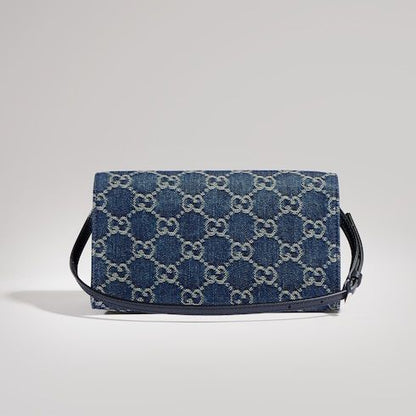 Small Pouch With Strap And Denim