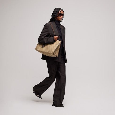 Women's Large Londra Tote Bag With GG Canvas And Zip Compartment