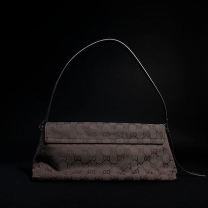 Women's Madison Medium Shoulder Bag With GG Canvas And Logo Plaque