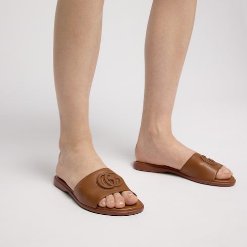 Women's Slide Sandal with Double G