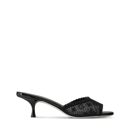 Women's 6 AM Monogram Embroidered Kitten Heel Mule 1AK20D