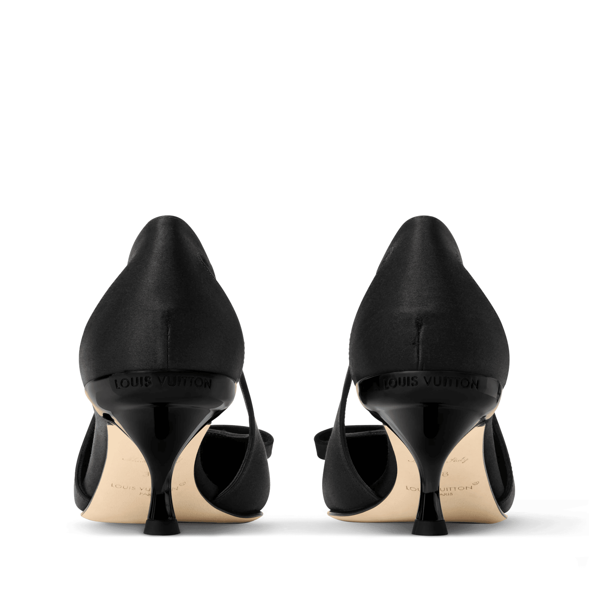 Women's 6AM Pump Black Satin Kitten Heel 1AK2KC