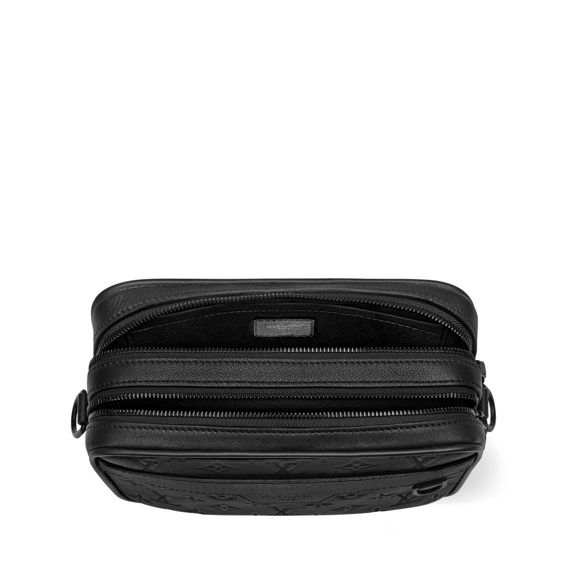 Alpha Messenger Monogram Shadow Calfskin Leather Black-Toned Hardware