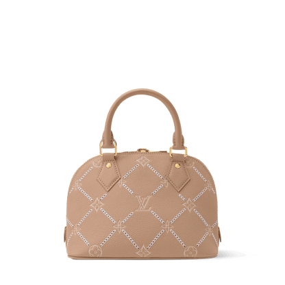 Women's Alma BB Hazelnut Couture Monogram Empreinte Leather Handbag M28458
