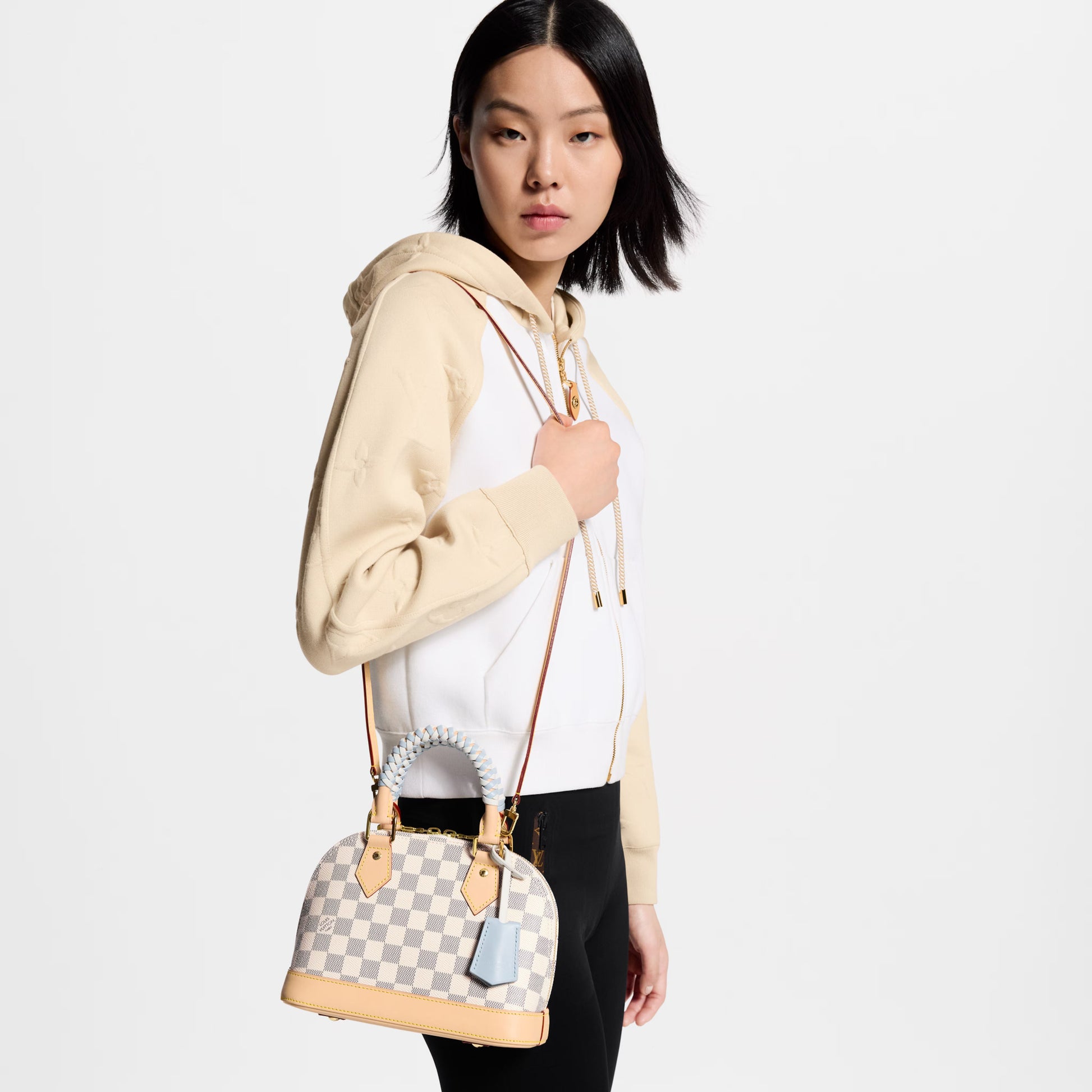 Alma BB Damier Azur Coated Canvas Bleu Olympe Gold-Toned Hardware