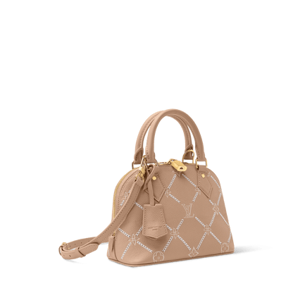 Women's Alma BB Hazelnut Couture Monogram Empreinte Leather Handbag M28458