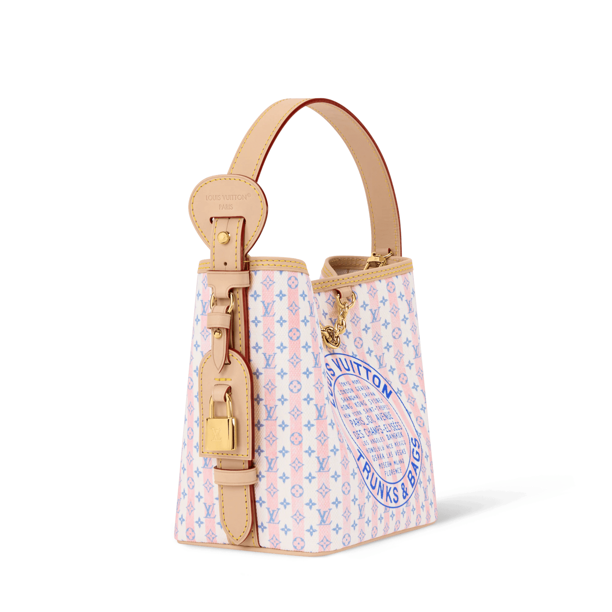 All In BB Monogram Coated Canvas LV Stamp Blue Gold-Toned Hardware