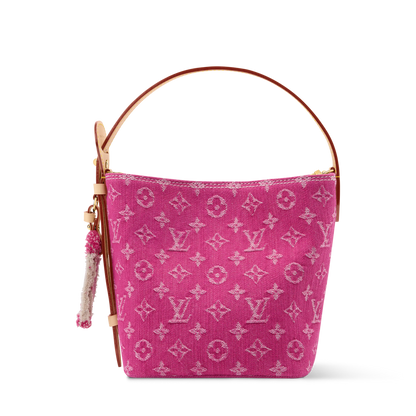 All In BB Monogram Denim Fuchsia Gold-Toned Hardware