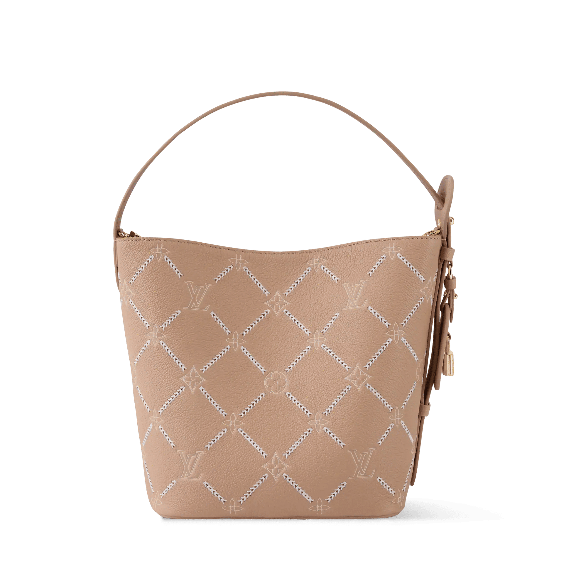 Women's All In MM Hazelnut Couture Monogram Empreinte Leather Bucket Bag M28524