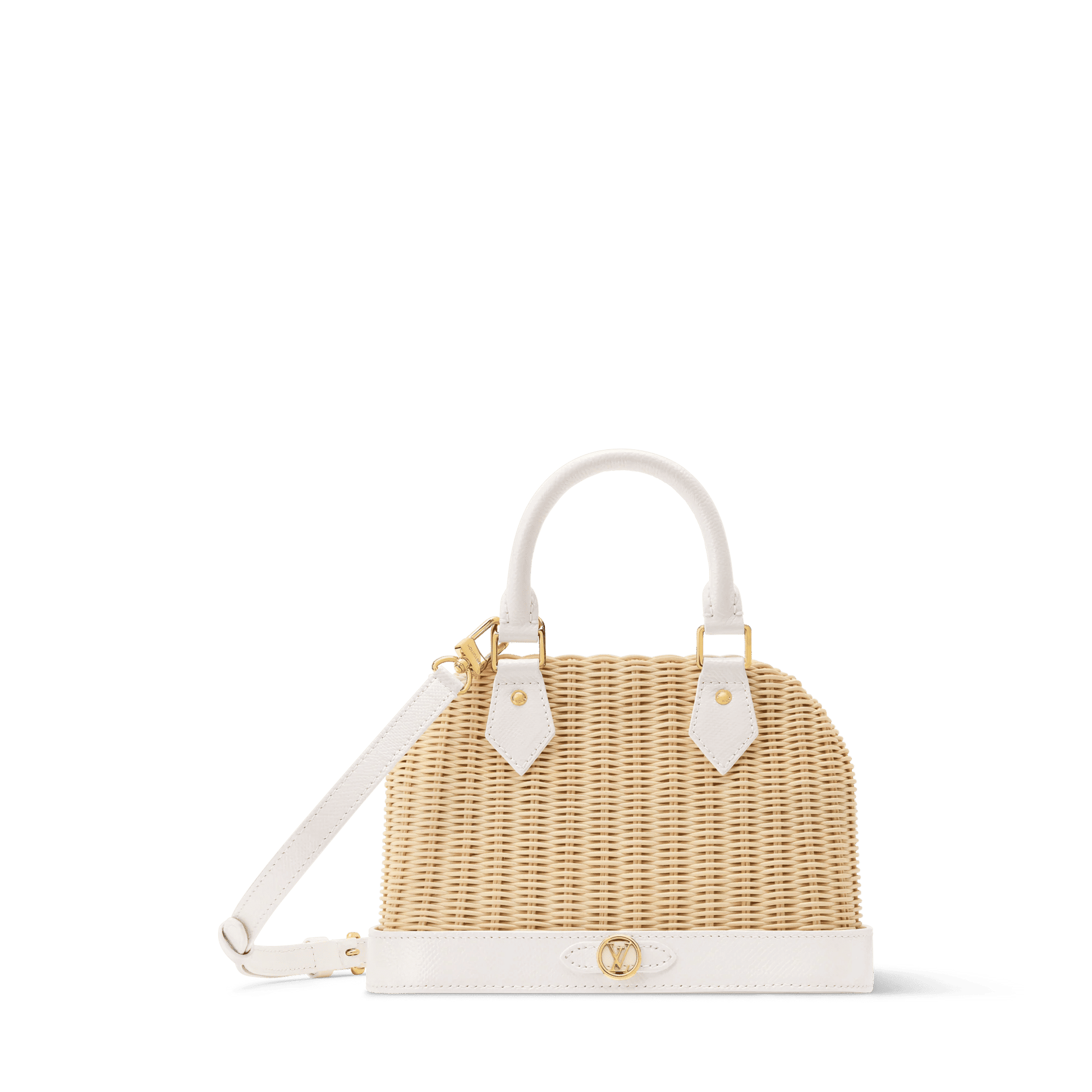 Women's Alma BB Off White Wicker Karung Leather Handbag