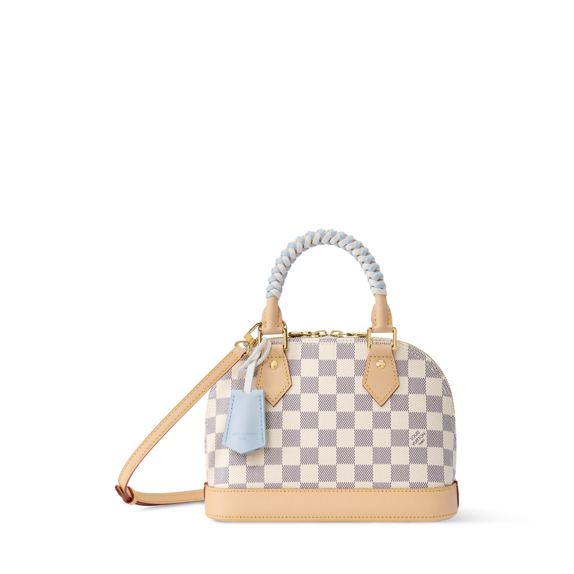 Alma BB Damier Azur Coated Canvas Bleu Olympe Gold-Toned Hardware