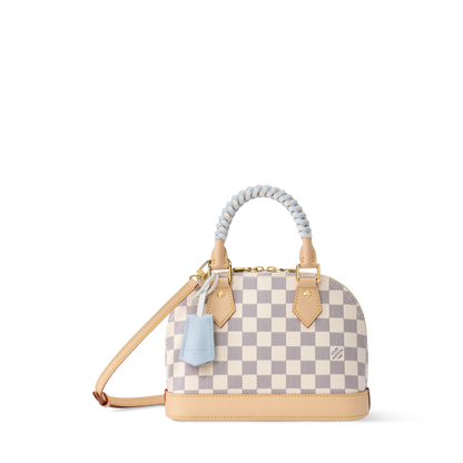 Alma BB Damier Azur Coated Canvas Bleu Olympe Gold-Toned Hardware
