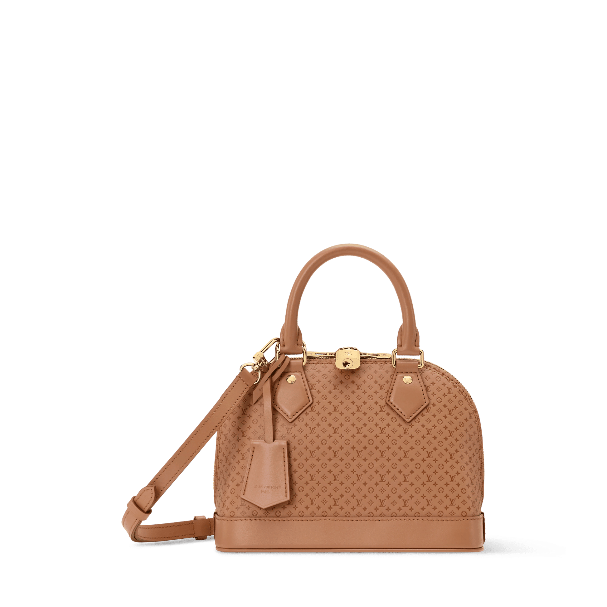 Women's Alma BB Minigram Hazelnut Calfskin Handbag