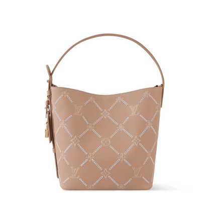 Women's All In MM Hazelnut Couture Monogram Empreinte Leather Bucket Bag M28524
