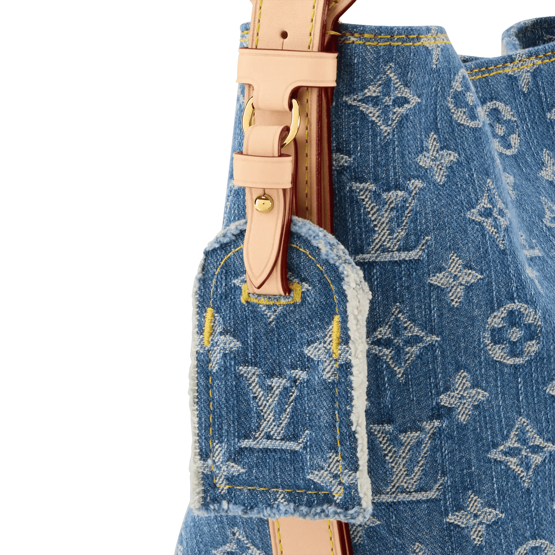 All In BB Monogram Denim Blue Denim Gold-Toned Hardware