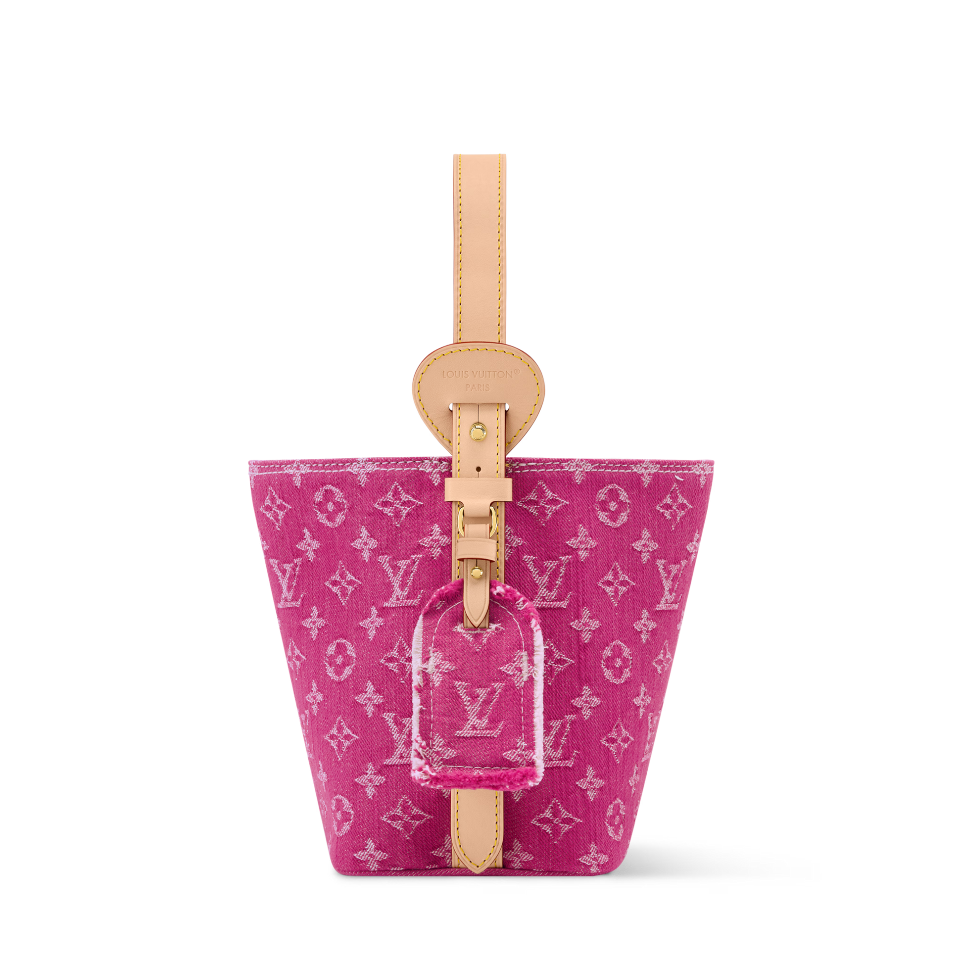All In BB Monogram Denim Fuchsia Gold-Toned Hardware