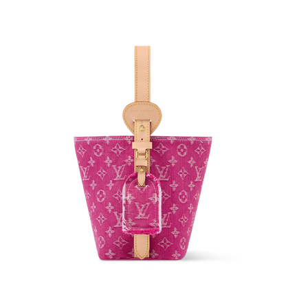 All In BB Monogram Denim Fuchsia Gold-Toned Hardware