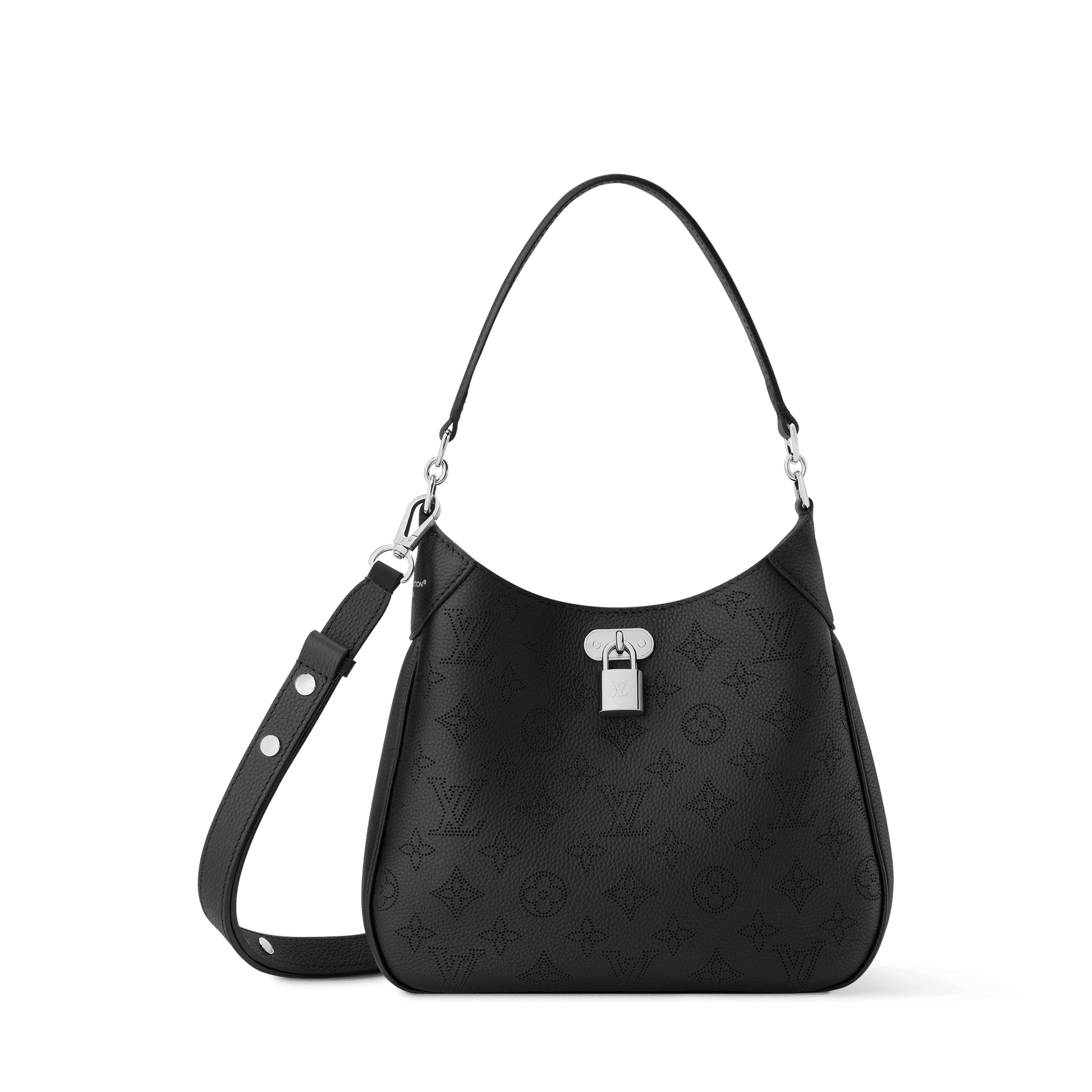 Women's All Around PM Black Perforated Mahina Calfskin Leather Tote Bag M28306
