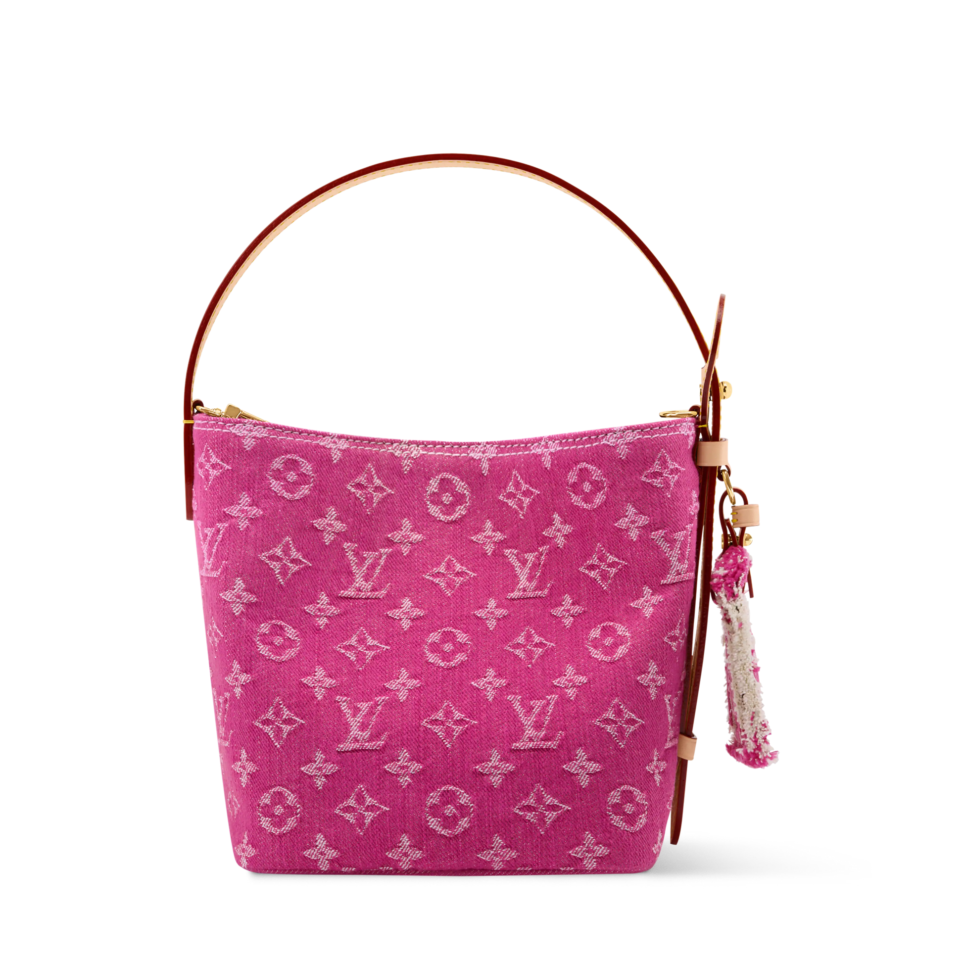 All In BB Monogram Denim Fuchsia Gold-Toned Hardware