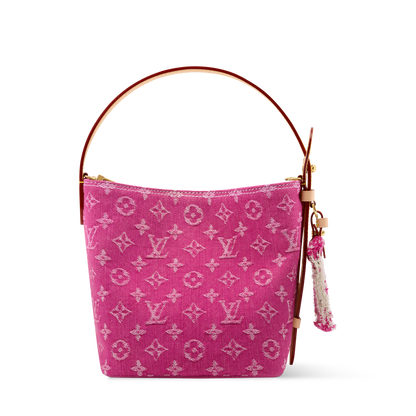 All In BB Monogram Denim Fuchsia Gold-Toned Hardware
