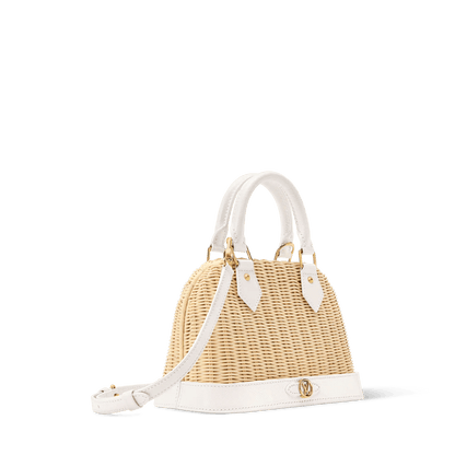 Women's Alma BB Off White Wicker Karung Leather Handbag