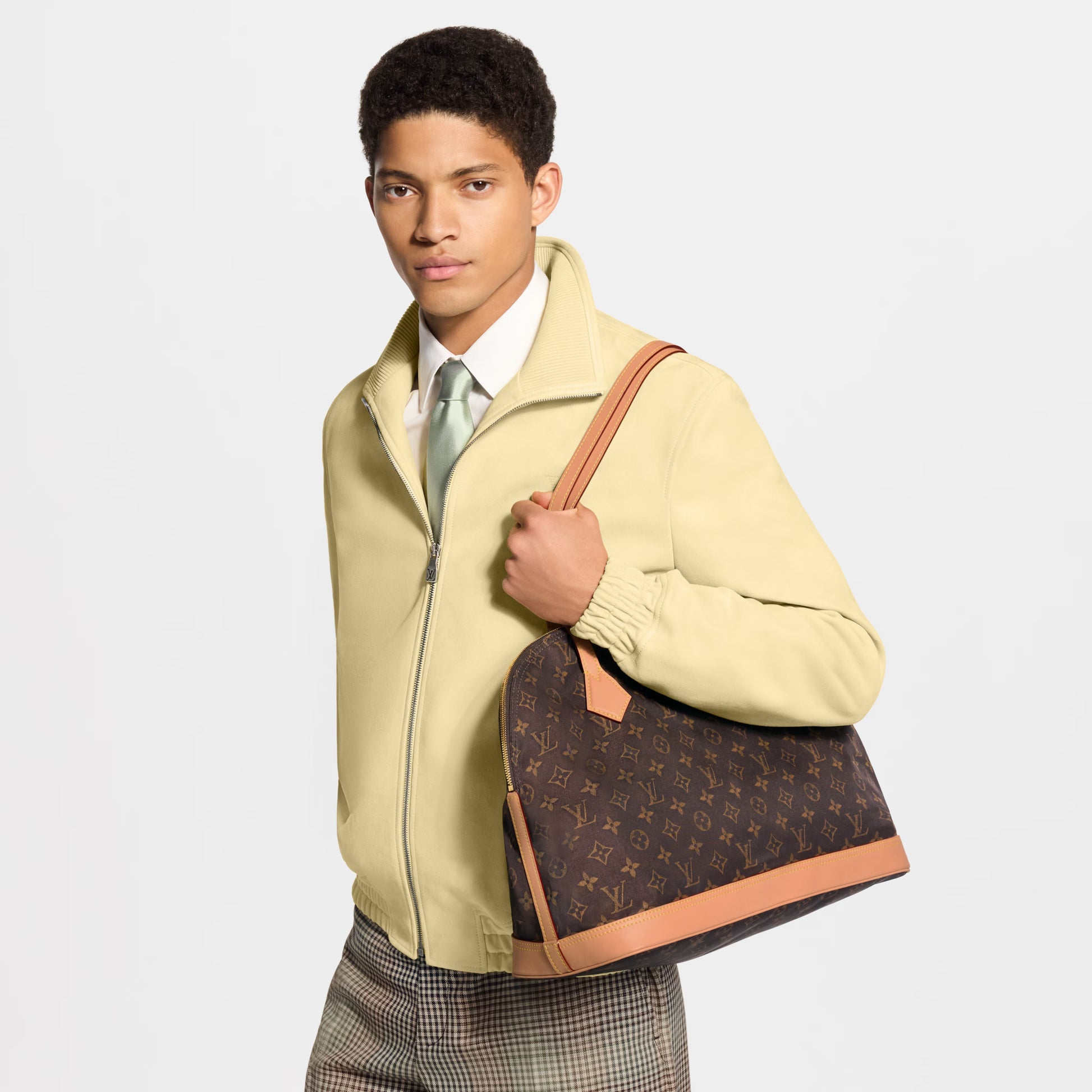 Alma Shoulder MM Monogram Silk Tech Gold-Toned Hardware