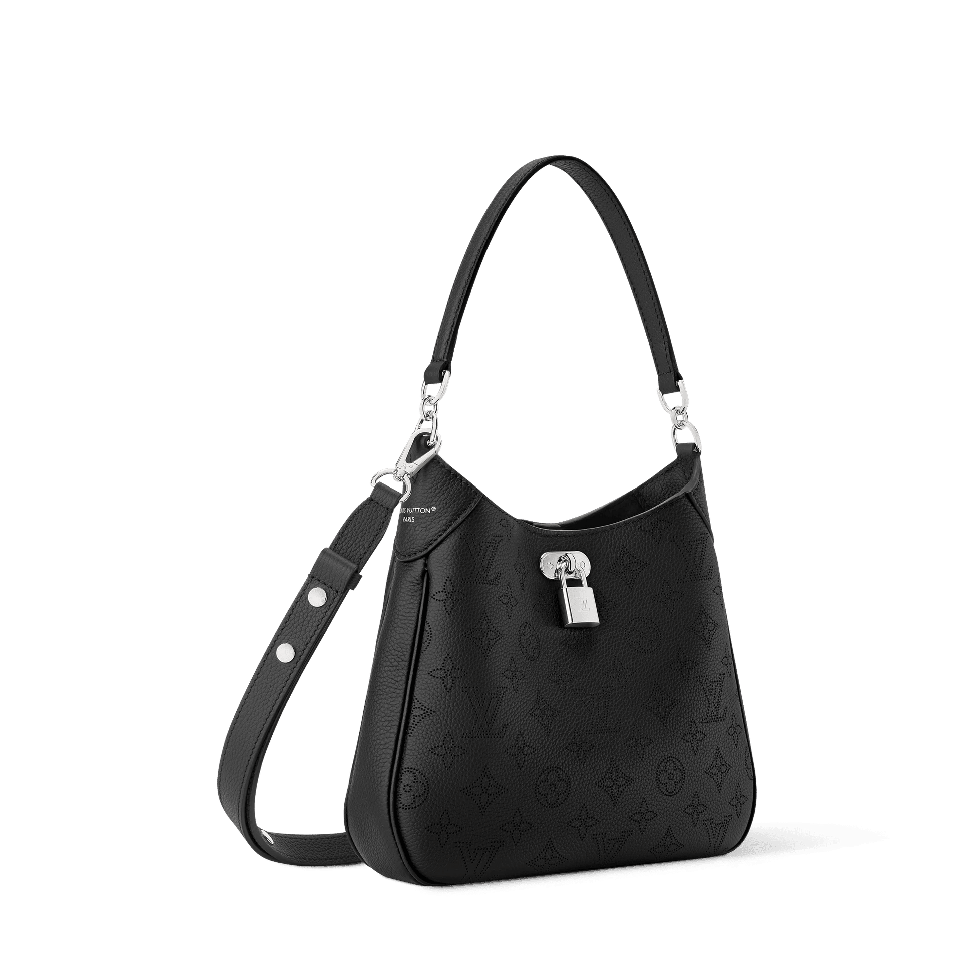 Women's All Around PM Black Perforated Mahina Calfskin Leather Tote Bag M28306