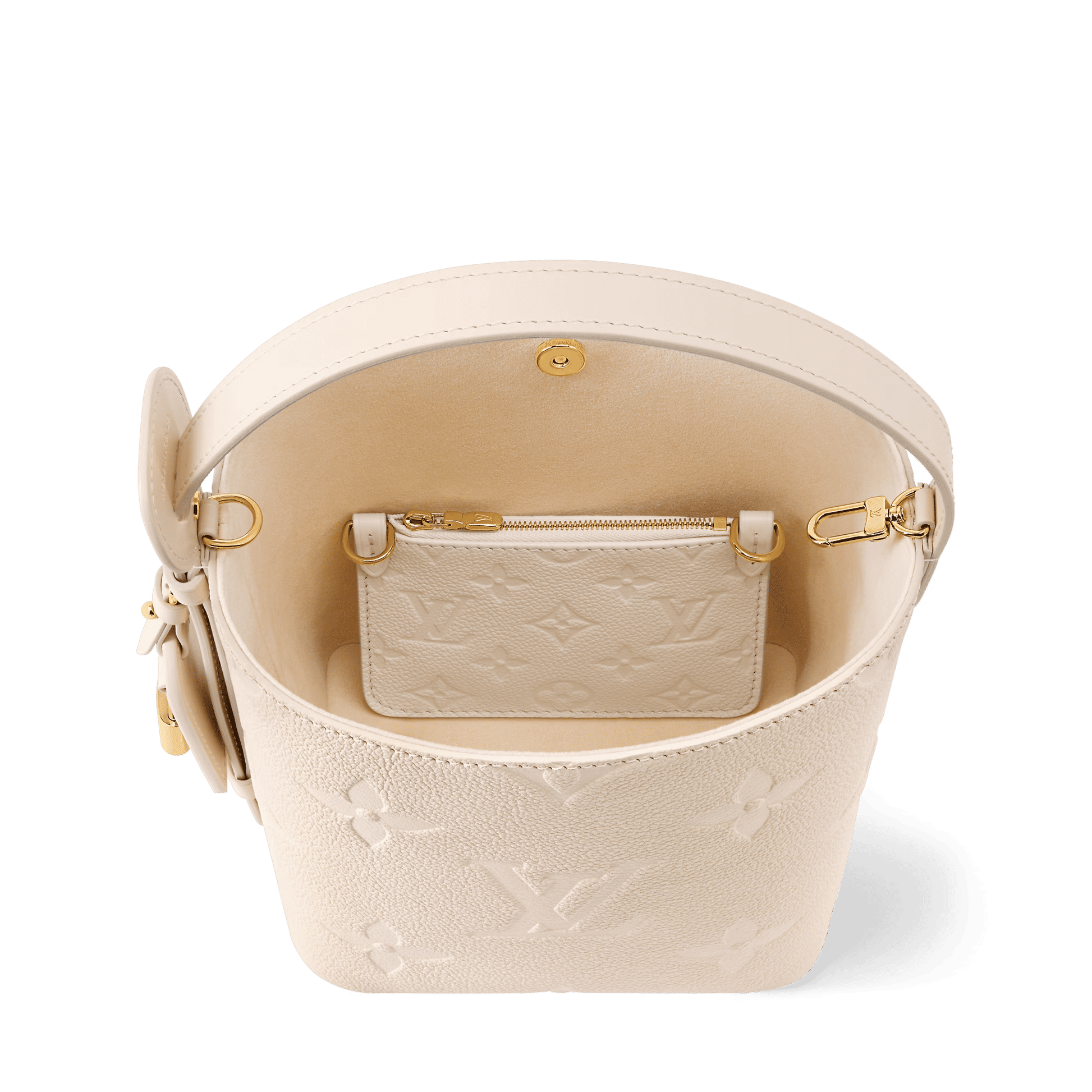All In BB Monogram Empreinte Leather Crème Gold-Toned Hardware
