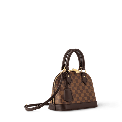 Women's Alma BB Damier Ebene Dark Chocolate Canvas Crossbody Bag