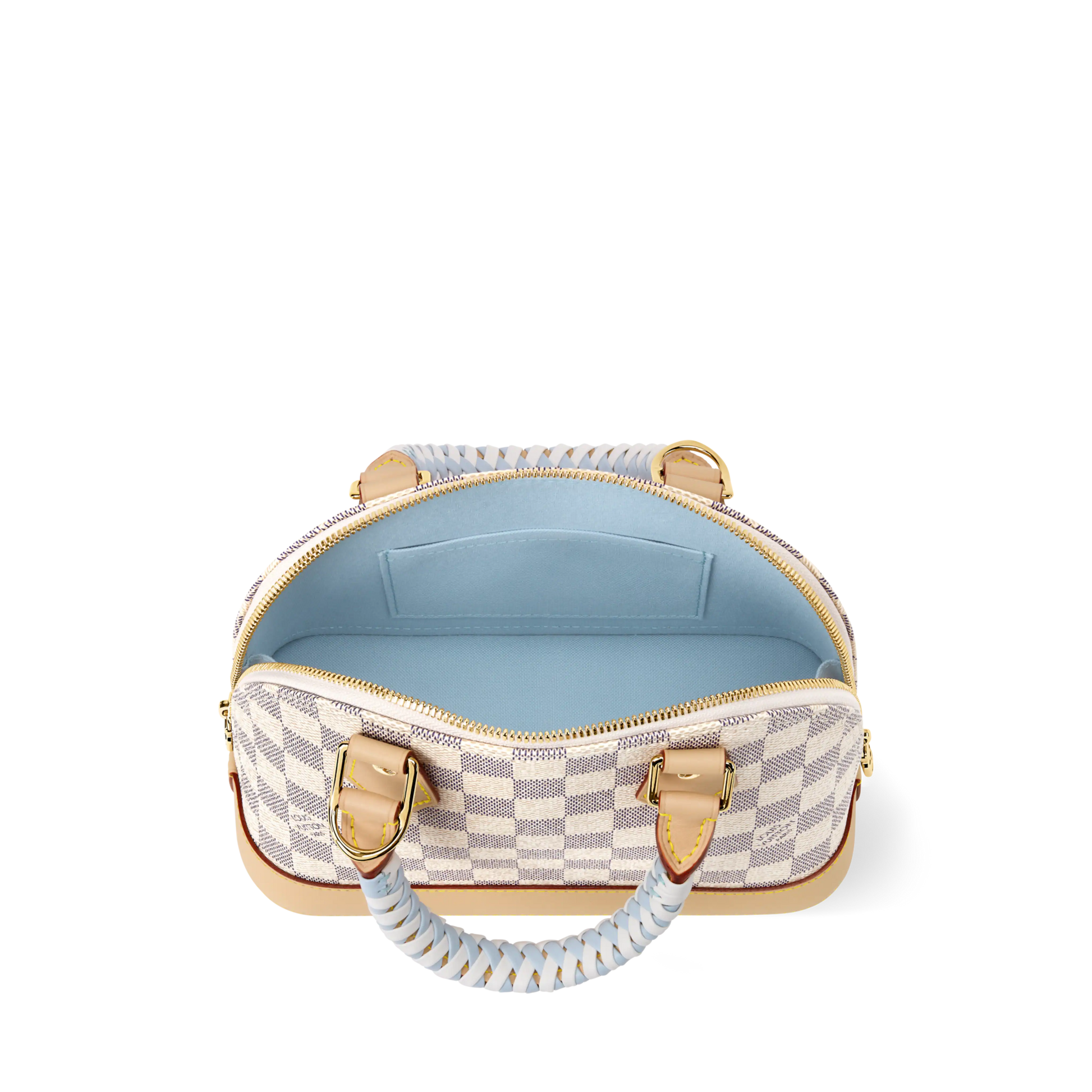 Alma BB Damier Azur Coated Canvas Bleu Olympe Gold-Toned Hardware