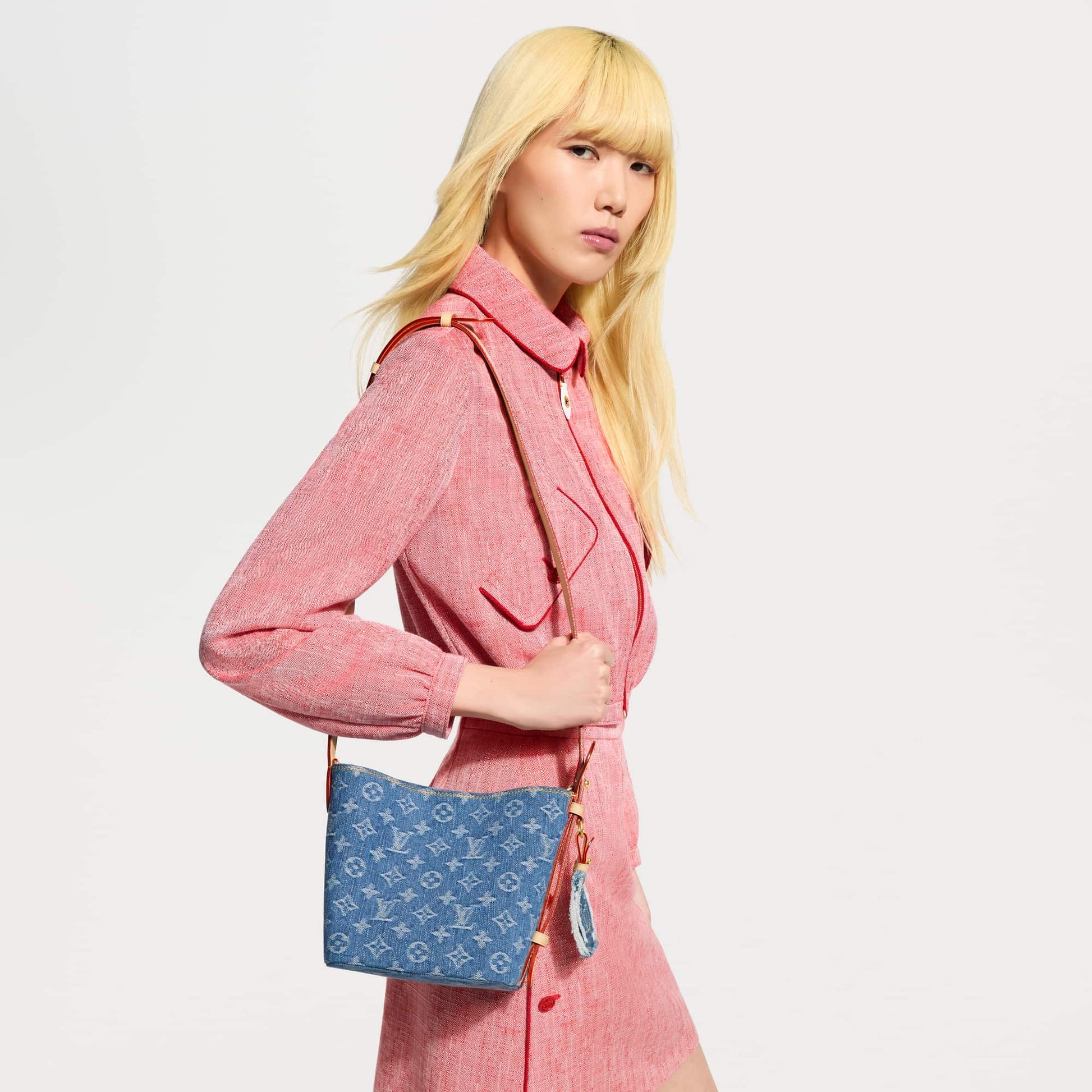 All In BB Monogram Denim Blue Denim Gold-Toned Hardware